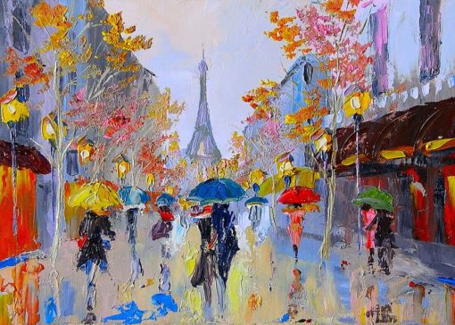 מטריות בפריז - ציור שמן shutterstock 246961234 1